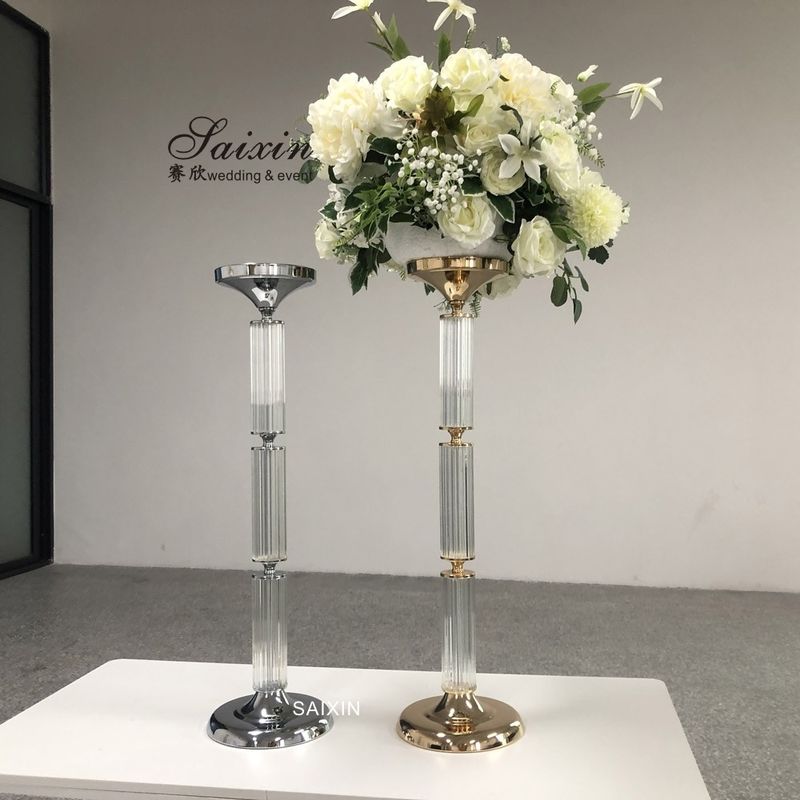ZT-562 New design wedding centerpiece crystal pillar and flower supports stand