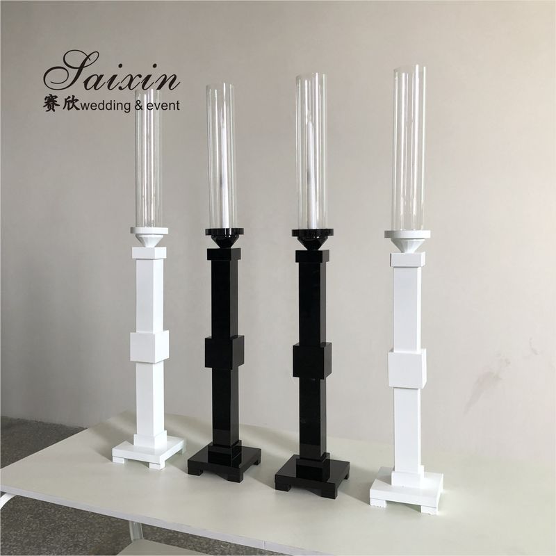 New design single pillar crystal candlesticks for wedding party decoration