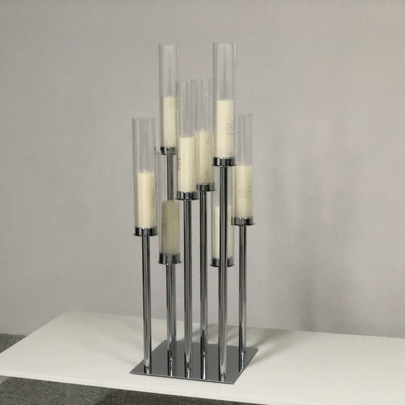 5 Arm Fireplace Antique Candle Candelabra For Christmas Silver Stick Candle Holder 90cm