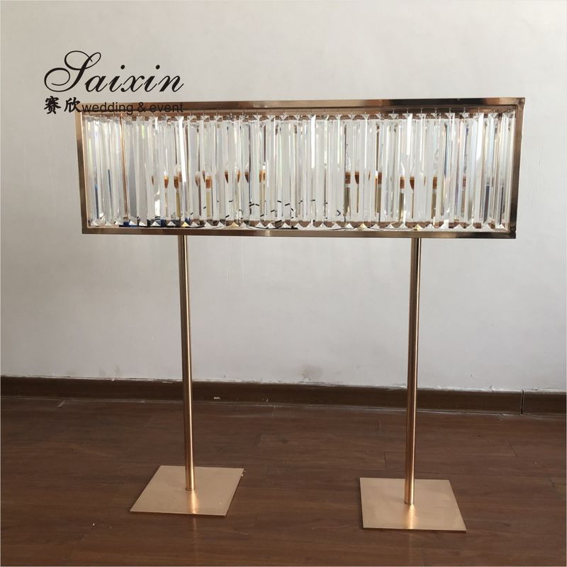 Wholesale  wedding table decoration rectangle crystal centerpieces with light