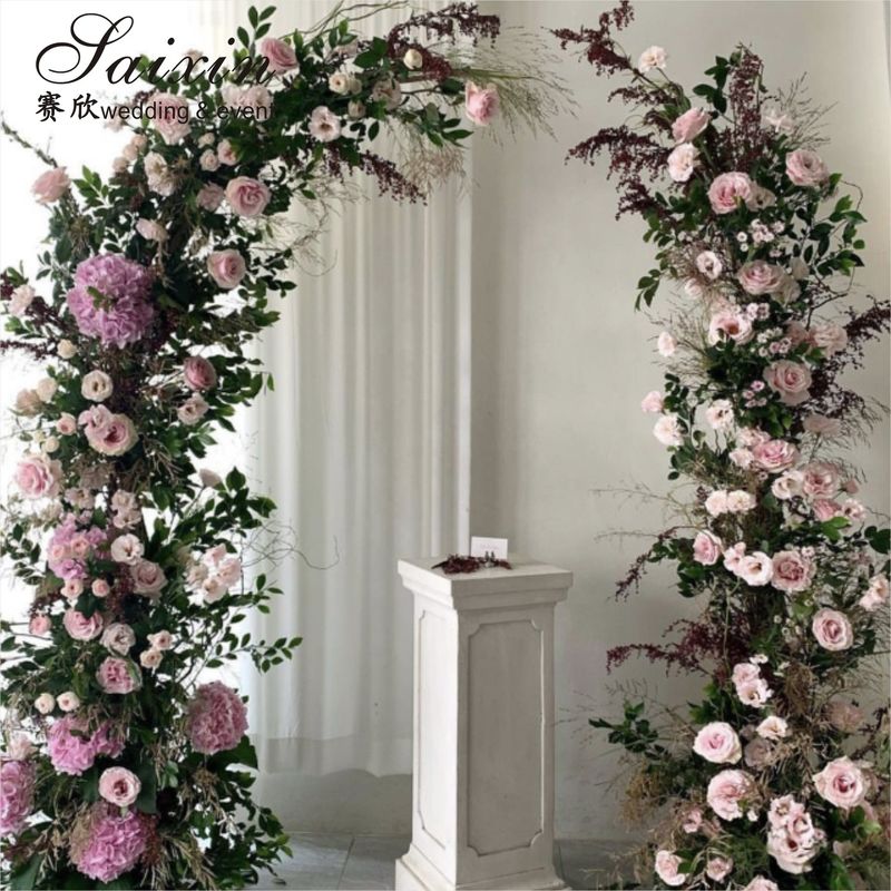 Wedding Backdrop Arch Sheep Horn Door Flower Arrangement Stand Metal Wedding Decoration Backdrop Arch