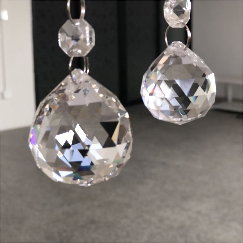 30-40mm Faceted Cut Clear Glass Crystal Ball Prism Pendant Hotel Decoration Beautiful Crystal Accessories