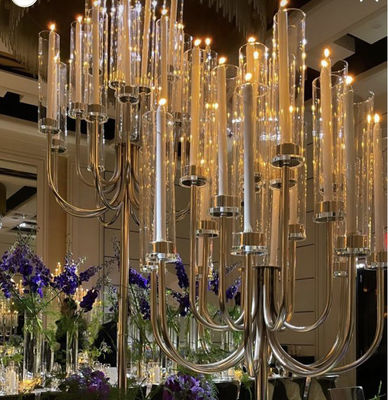 Fabriek Custom 20 Arms Gold Metal Kandelaar Voor Event Decor
