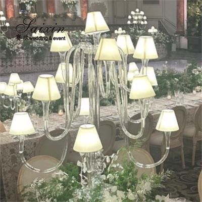 Crystal Candelarba met schaduw kaarshouder voor middelstukken