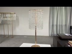 Nieuwe bruiloftscentrumstuk gouden kaarshouder bloemenstal met kristalketens